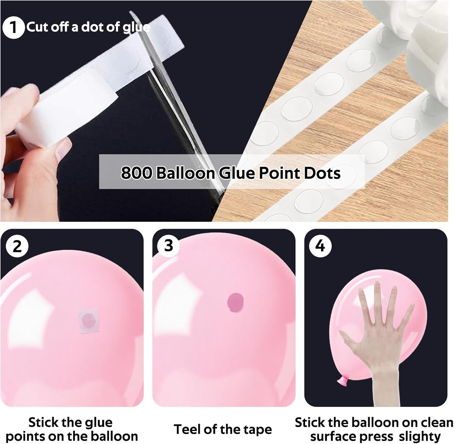 Balloon Arch Kit, 131.2ft Balloon Decorating Garland Strip and 800Pcs Glue Point Dots Tape for Easy DIY Balloon Arch Decorations Balloon Arch, Decorations Making