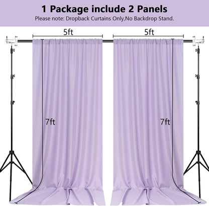 MEETSKY Black Backdrop Curtains for Parties - 10ft x 8ft Party Photo Background Curtain Rod Pocket Fabric Drapes Panels for Boys Birthday Holiday Home Halloween Decoration, 5ft x 8ft, 2 Panels