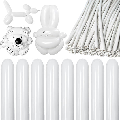 260 Clear Long Balloons for Animals, Thickening Skinny Latex Twisting for Arch Modeling Magic Clown Birthday Wedding Party Decorations 100pcs