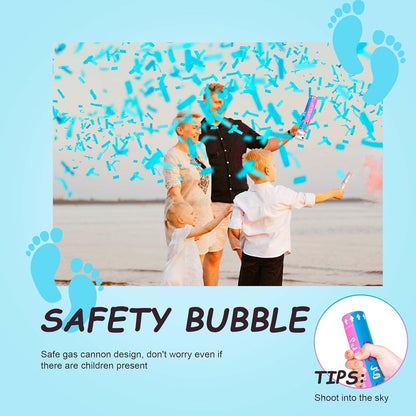 POPUPARTY 2 Pack Pink Gender Reveal Fire Extinguishers with 4 Pack Pink Confetti Cannons for Baby Girl Gender Reveal Party