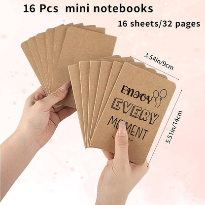 BESARME 16 Pack Mini Notebooks Bulk, A6 Small Lined Pocket Notebook End of Year Gifts for Students Elementary School Graduation Gifts for Kids Students School Supplies