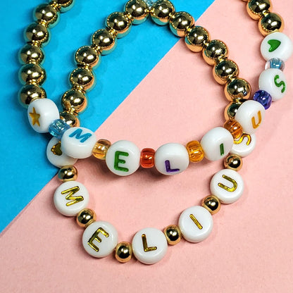 Melius 1450Pcs Acrylic Glow Letter Beads, Alphabetical Glowing in The Dark Beads in 28 Grid Box for Jewelry Making, DIY Bracelets, Necklaces, Key Chains (Glowing, 4x7mm)