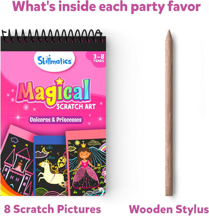 Skillmatics Party Favors (Pack of 15) - Magical Scratch Art Set for Kids, Unicorns & Princesses, Pink Goodie Bag, DIY Art & Craft Activity, Gifts for Girls, Boys Ages 3, 4, 5, 6, 7, 8