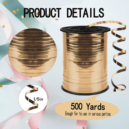 500 Yards Curling Ribbon,1/5 Inch Shiny Black Ribbon,Balloon String, Party Decoration,Ribbons for Florist Flower Bows for Graduation Supplies