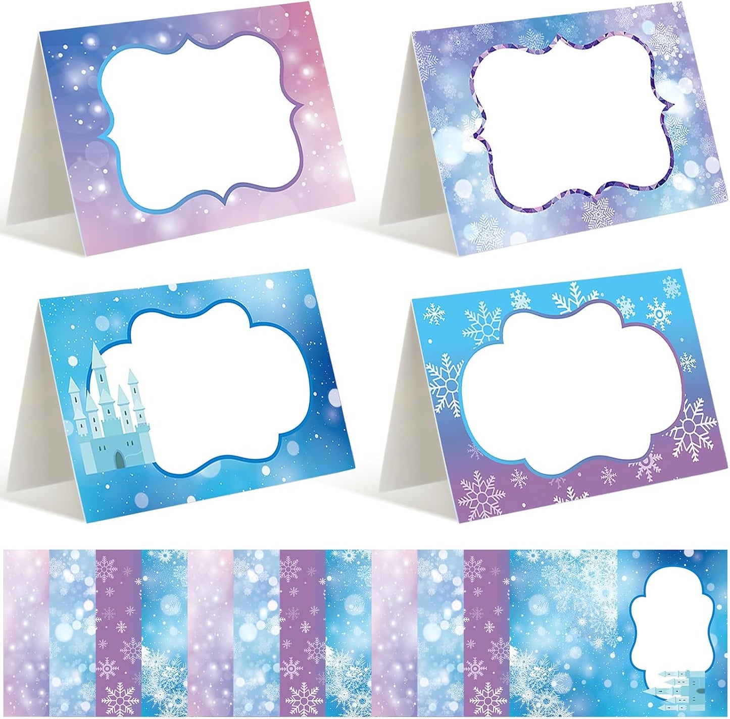 Jetec 48 Pcs Hawaiian Cartoon Place Cards Hawaii Hibiscus and Tropical Leaves Print Table Name Cards Tent Placards Buffet Food Label for Table Setting Hawaiian Themed Party Supplies