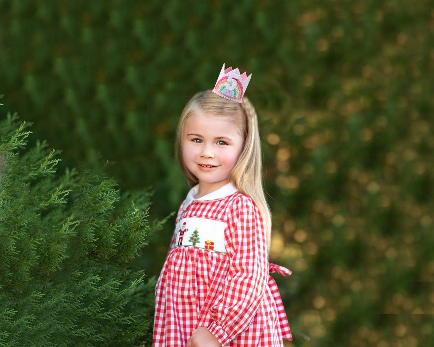 Birthday Rainbow Girl Crown, Birthday Hat for Event Party Supplies,Photo Props