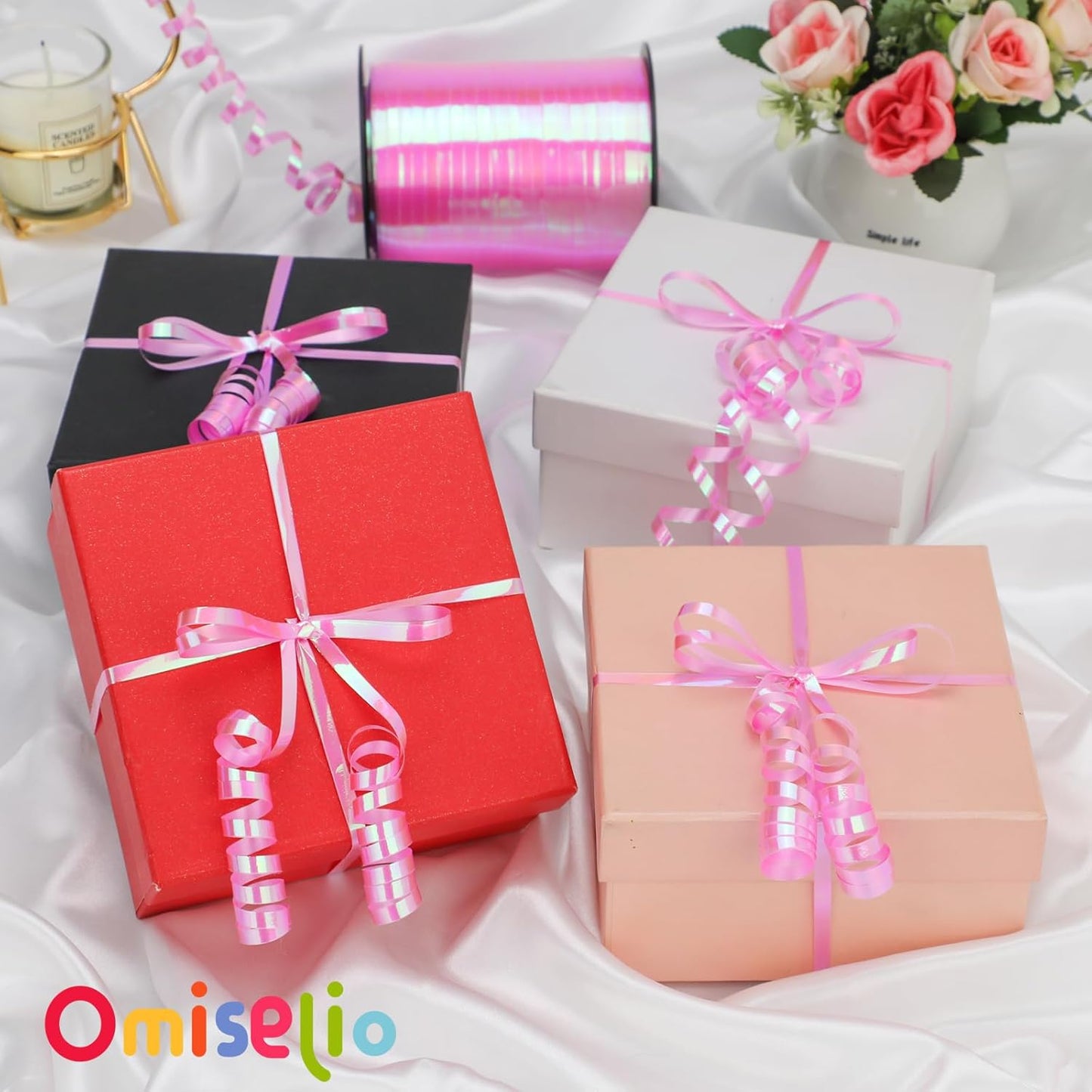 Rose Gold Curling Ribbon - 500 Yard Shiny Metallic Curling Ribbon for Gift Wrapping, Balloons, Birthdays & Parties
