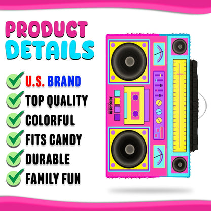 Jergrim Blue Monster Truck Piñata, Small 4 Piece Set, perfect for Kids Birthday Parties, Race Car Party Supplies fits piñata candy and party favors (17”X11”) Durable!