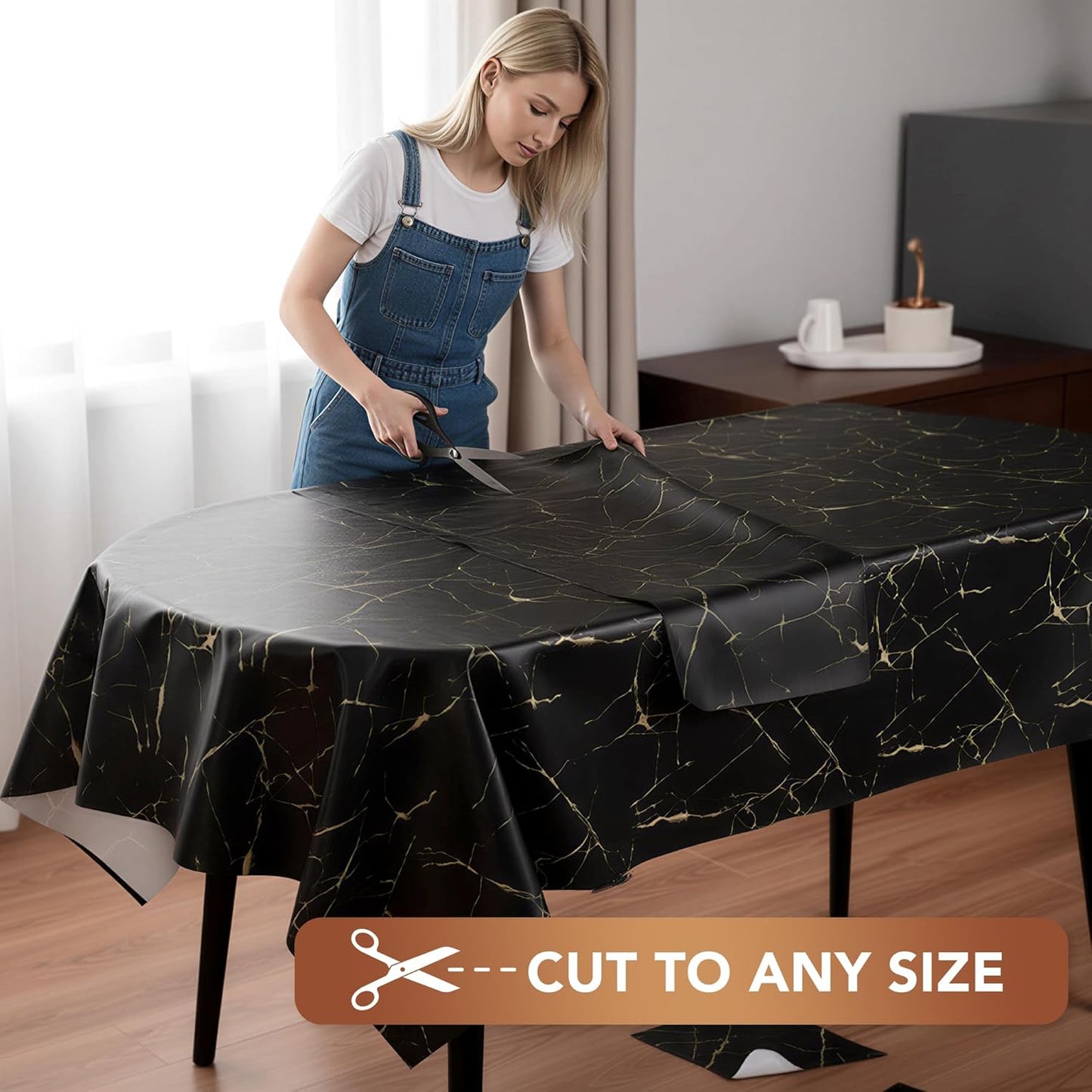 sancua Clear Plastic 100% Waterproof Tablecloth - 54 x 78 Inch - Vinyl PVC Rectangle Table Cloth Protector Oil Spill Proof Wipe Clean Table Cover for Dining Tables, Parties & Camping, Crystal Clear