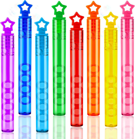 32 Pcs Mini Bubble Wadns Party Favors for Kids,8-Color Bubble Stick, Thanksgiving and New Year, Theme Birthday, Wedding, Summer Girls and Boys Carnival, Outdoor Gifts for Students