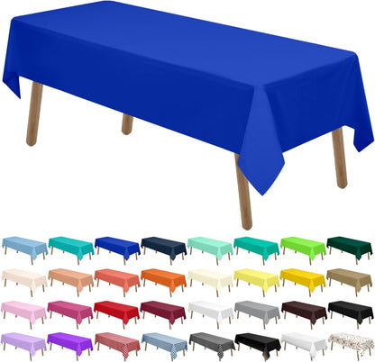PARTY ULYJA White Plastic Tablecloths 2 Pack Disposable Table Covers 54 x 108 Inch Bridal Shower PEVA Vinyl Table Cloths for Picnic Birthday Wedding Banquet Parties 8 ft Rectangle Table Use