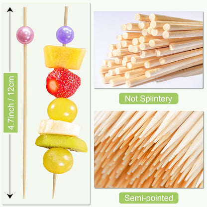 1000 Pieces Cocktail Picks Fancy Toothpicks for Appetizers 4.7 Inch Decorative Appetizer Skewers Cocktail Sticks for Drinks, Fruit, Charcuterie, Wedding Food Party (Gold)