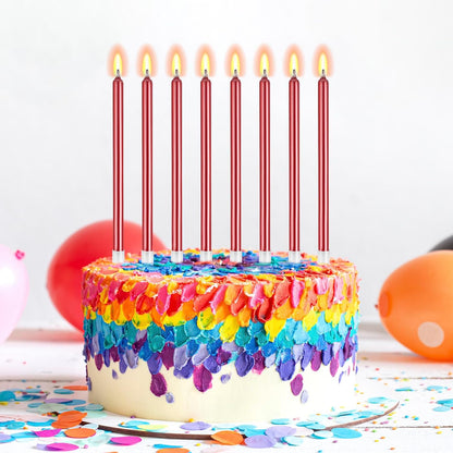 BEAN LIEVE 30-Count Champagne Gold Long Thin Metallic Birthday Candles, Cake Candles, Birthday Parties, Wedding Decorations, Party Candles, Cake Decorations