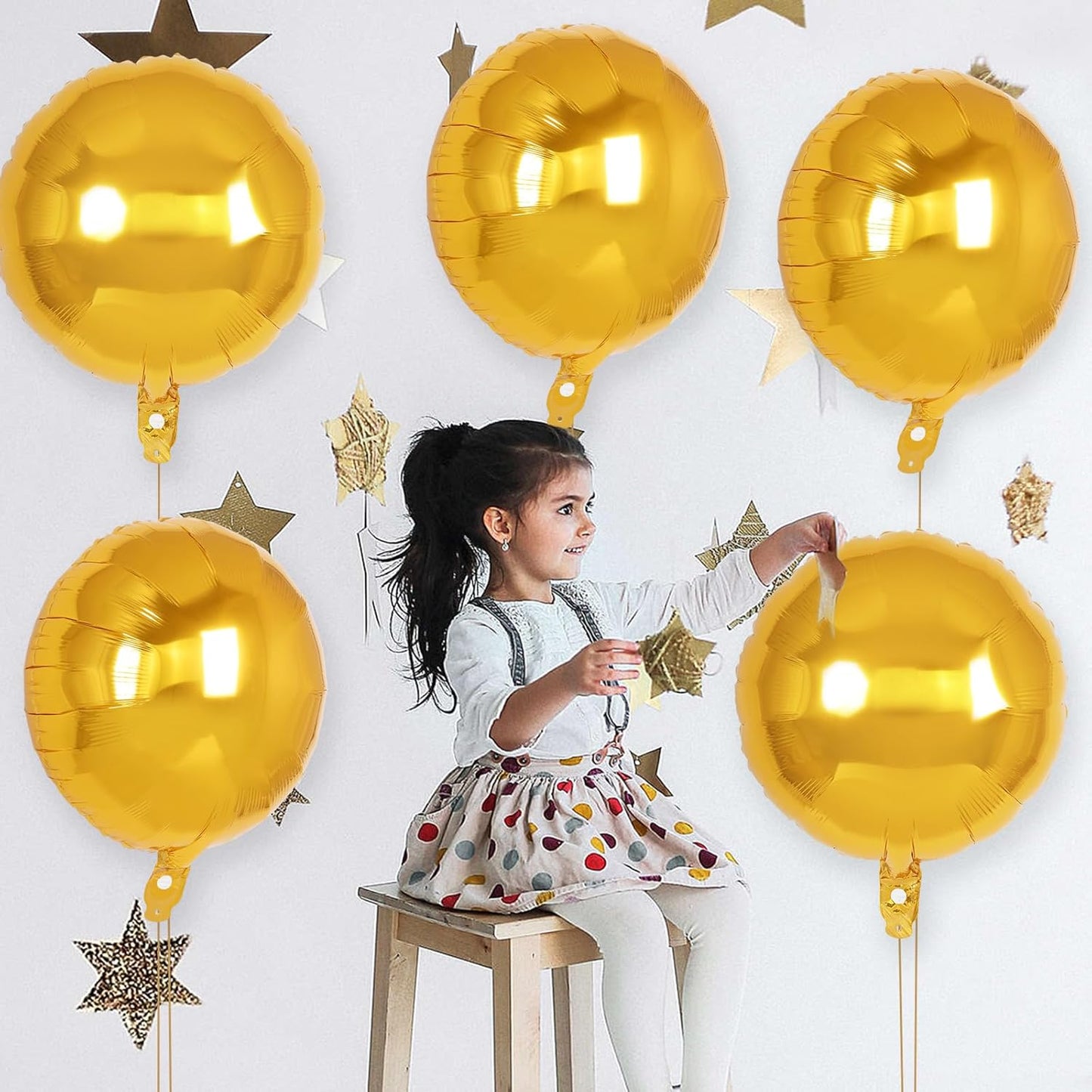 20 Pcs Black Round Shaped Balloons,18 Inch Round Foil Balloon,Giant Round Mylar Balloon Helium Balloons for Birthday Party Baby Shower Wedding Decorations (Black)