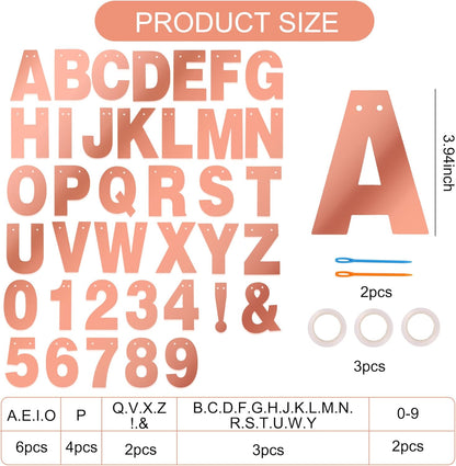 BEISHIDA 116 PCS A-Z DIY Letter Banner Kit Make Your Own Banner Including 111 Letters and Numbers 3 Rope and 2 Threading Device,Customized for Birthday Graduation Wedding Decor Black