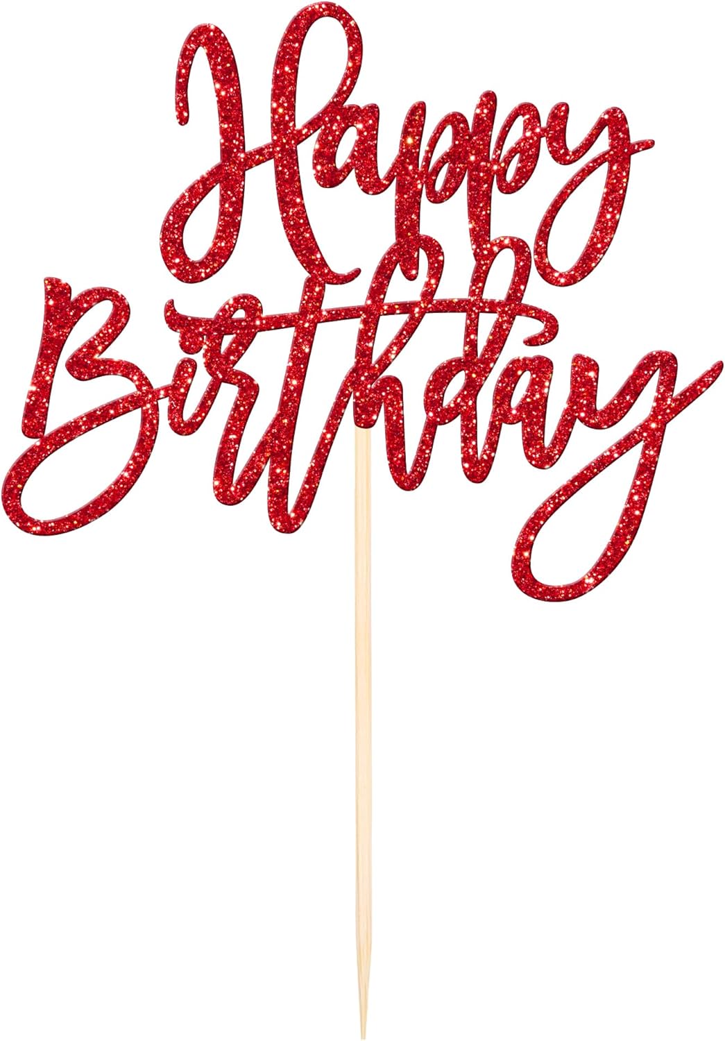 ZHUOWEISM 1 PCS Gold Happy Birthday & Anniversary Cake Topper