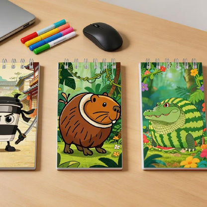 Brainrot Pocket Note Pads 12PCS, 4x2.7 Inch Mini Spiral Notebooks for Kids- Cute Small Notebook Set Ideal for Brainrot Party Favors, Work & School