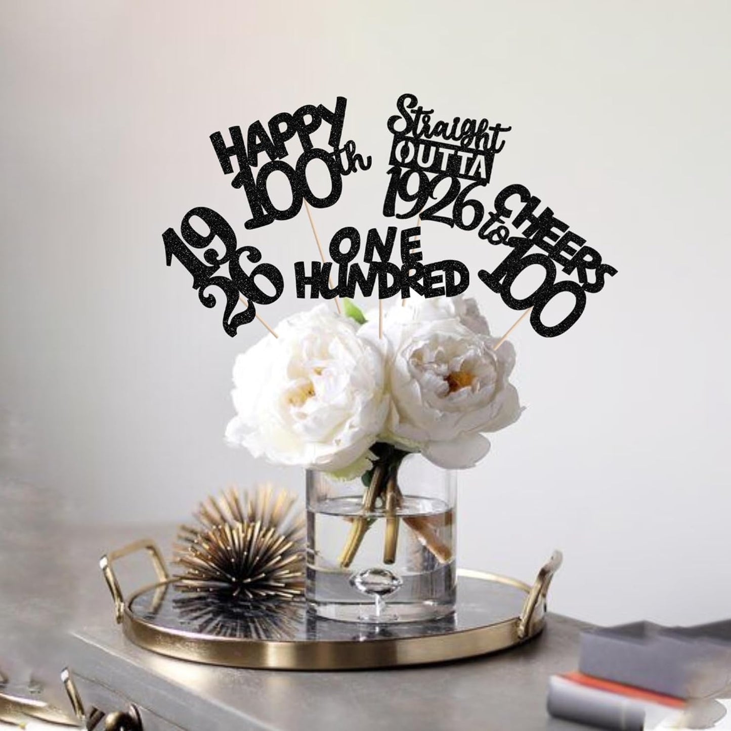 15 PCS 50th Birthday Centerpiece Sticks Fifty Happy 50th Straight Outta 1976 Table Flower Centerpieces Sticks Cheers to 50 Floral Decorations for 50th Birthday Party Centerpieces Supplies Black