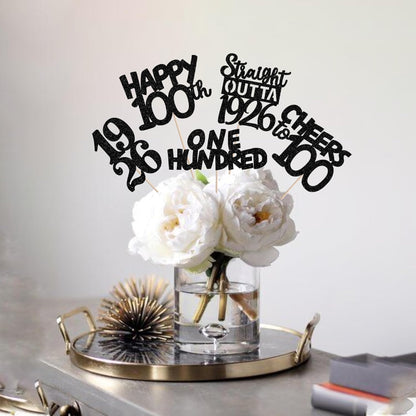 15 PCS 50th Birthday Centerpiece Sticks Fifty Happy 50th Straight Outta 1976 Table Flower Centerpieces Sticks Cheers to 50 Floral Decorations for 50th Birthday Party Centerpieces Supplies Black
