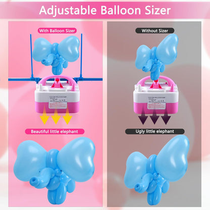 QIPUMP Balloon Pump Electric,110V 600W Balloon Blower Inflator Dual Nozzle Air Pump Balloons Inflator for Decoration, Party, Sport,Gifts:2 Balloon Tying Tools