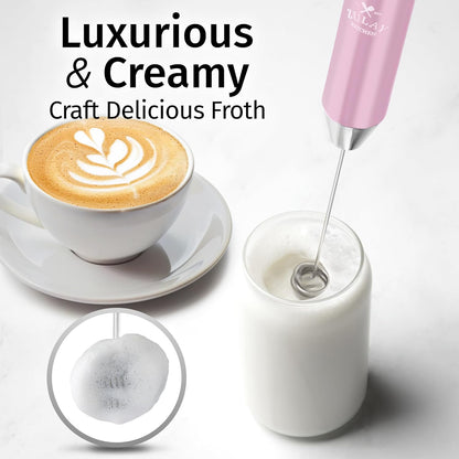 Zulay Kitchen Powerful Milk Frother Wand With Duracell Batteries - Ultra Fast Handheld Drink Mixer - Electric Whisk Foam Maker for Coffee, Lattes, Cappuccino & Matcha - Z1 Motor - Black - Colors B