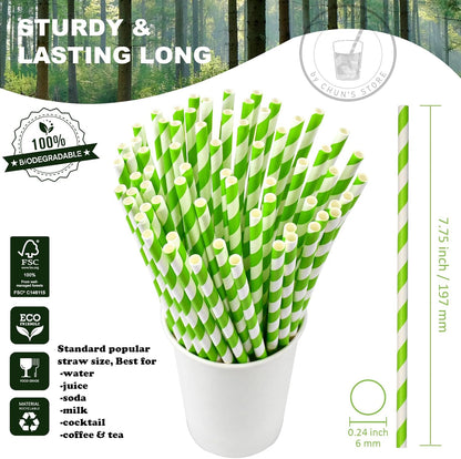 Black Paper Straws 1000 Count - 7.75" x 0.24", 100% Biodegradable & Compostable, Disposable Drinking Straws Bulk - Cocktail, Bars, Restaurants