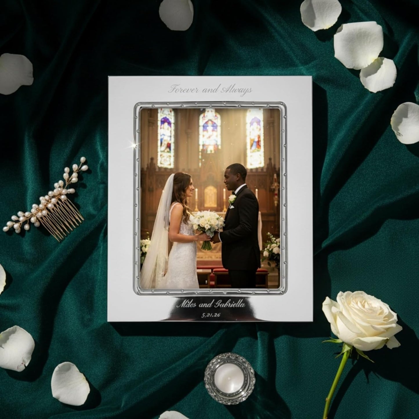 Lenox Devotion 8x10 Personalized Wedding Frame, Custom Engraved 8x10 Picture Frame for Wedding, Anniversary, Engagement, Accessories and Gifts for Bride and Groom