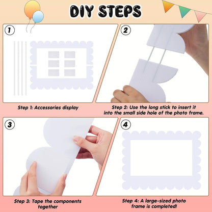 Beeveer 32 x 24 Inch Photo Booth Selfie Frame Prop Booth for Birthday Event Parties Large Blank DIY Cutout Props for Funny Decoration Christmas, Holiday Supplies