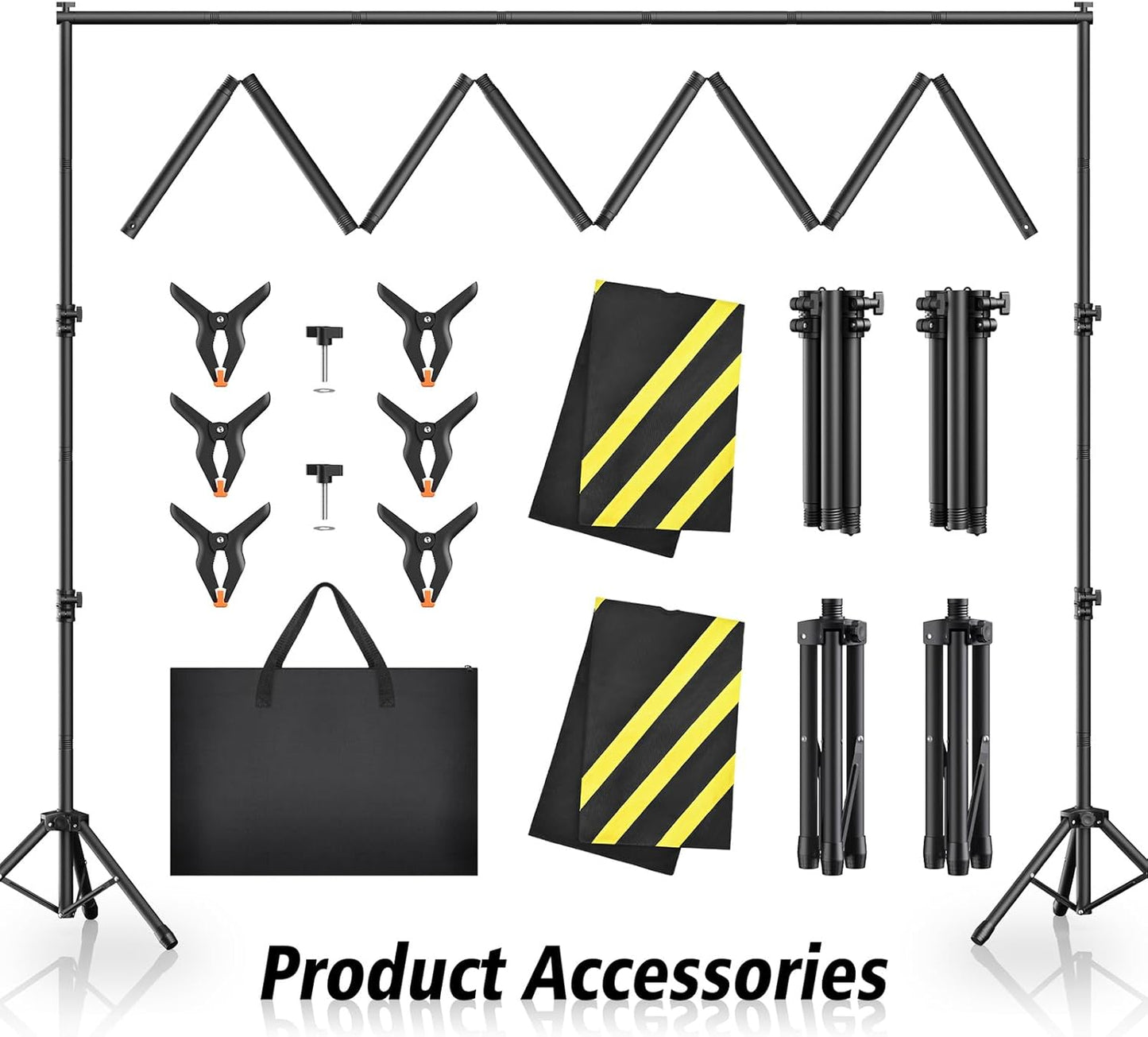 Forlogic Backdrop Stand 10x7.5ft(WxH), Heavy Duty Adjustable Photo Back Drop Stand kit, Suitable for Party, Photography, Weddings