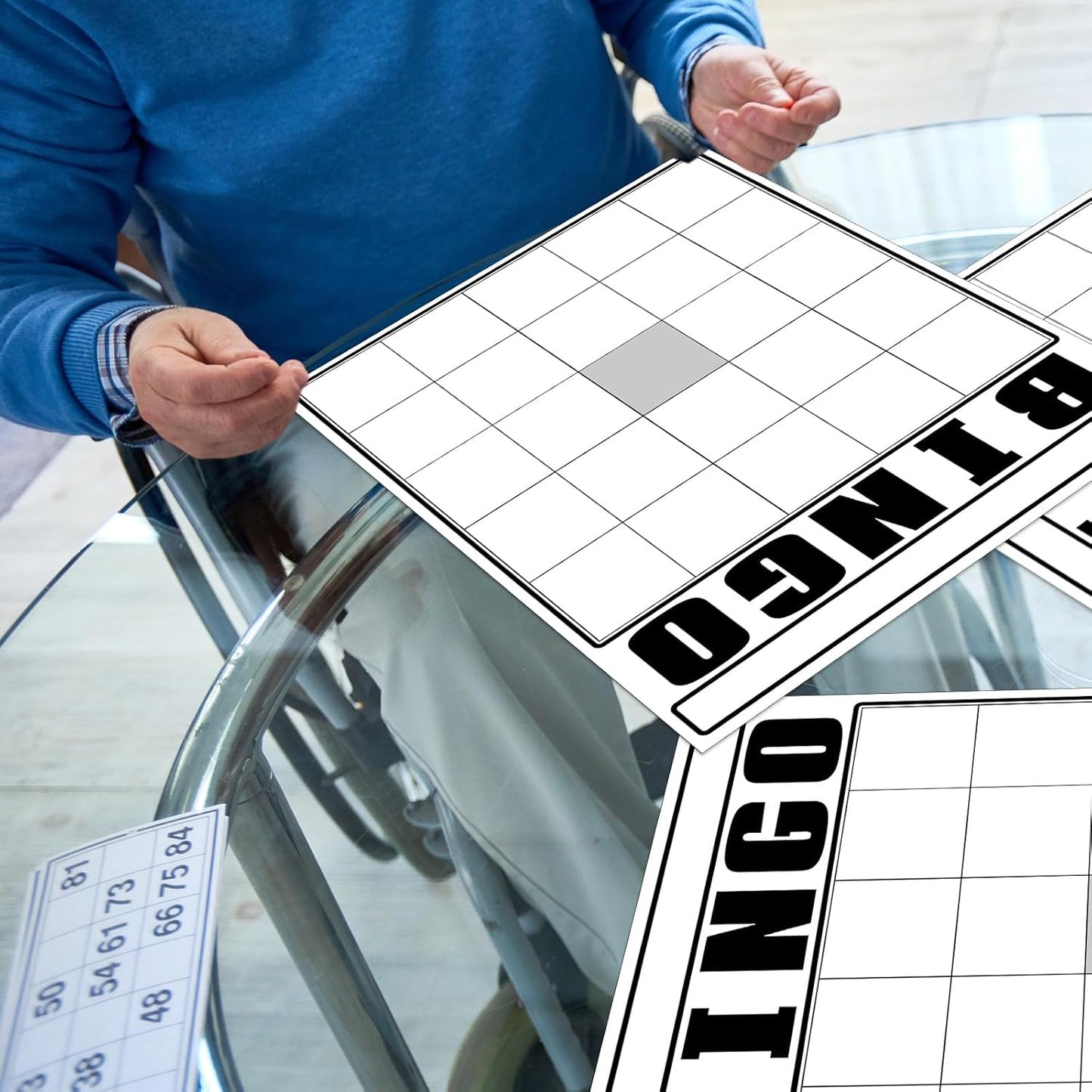 WinnerWhy 36 Pcs Blank Bingo Cards White Jumbo Bingo Game Board Make Your Own Cards Bulk Blank Large Sheet Squares Funny Game Board for Adult Party Square Fill in Gift