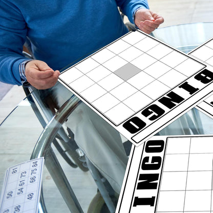 WinnerWhy 36 Pcs Blank Bingo Cards White Jumbo Bingo Game Board Make Your Own Cards Bulk Blank Large Sheet Squares Funny Game Board for Adult Party Square Fill in Gift