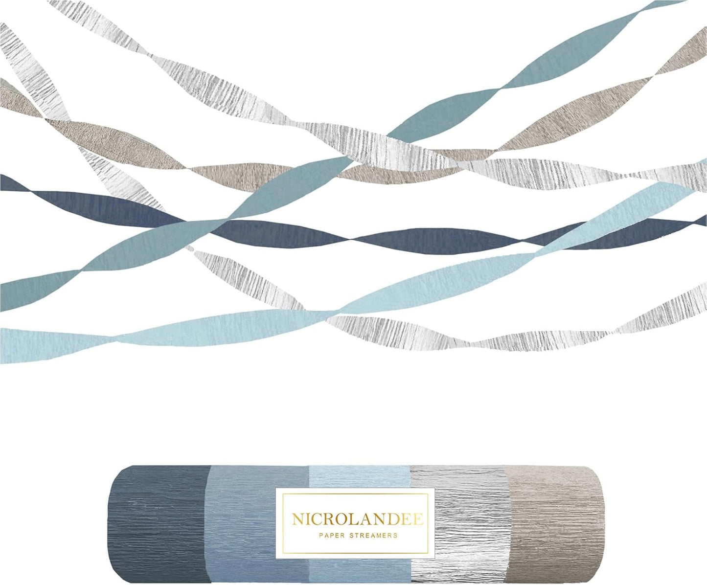 NICROLANDEE 5 Rolls Pastel Crepe Paper Streamers Backdrop Decorations for Easter Decorations, Birthday, Wedding, Garden Party, Bridal Shower, Baby Shower, Spring Home Decor
