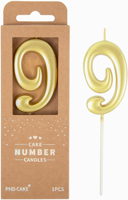PHD CAKE 2.76 Inch Elegant Gold 1 Number Birthday Candles, Gold Number Candles, Cake Number Candles, Party Celebration