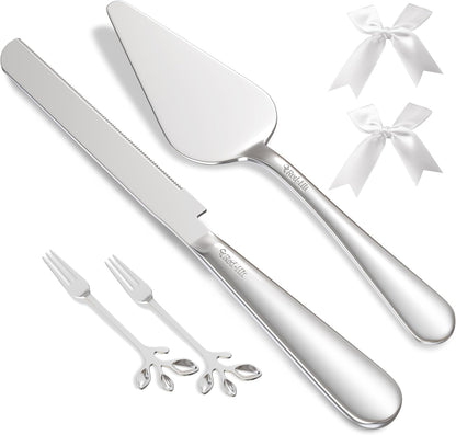 Cake Cutting Set for Wedding Cake Knife and Server Set, Cake Cutter and Pie Spatula, Cake Server and Knife Set of 2