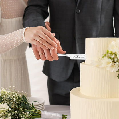 Wedding Cake Knife and Server Set - 4 Piece Stainless Steel Cake Cutting Set for Wedding, Cake Cutting Knife, Slicer and Forks Server for Engagement, Anniversary, Birthday