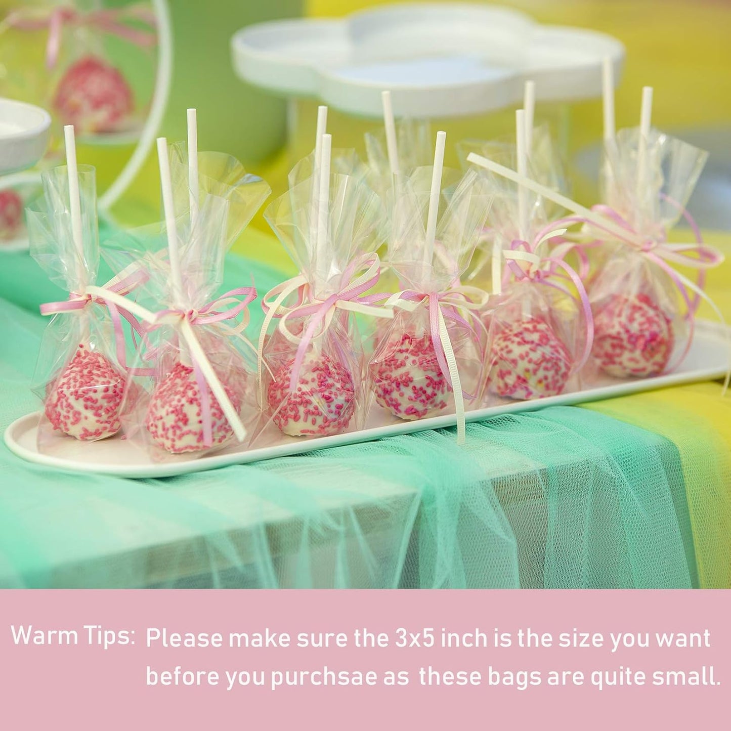 Cello Cellophane Treat Bags,5x7 Inches Clear Cellophane Bags 200 Pcs OPP Plastic Treat Bags with 200 Twist Ties for Gift Wrapping,Packaging Candies,Dessert,Bakery, Cookies, Chocolate,Party Favor