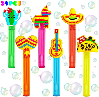 uoyoi Fiesta Party Favors,24Pcs Mexican Taco Bubble Wand for Cinco De Mayo Fiesta Birthday Party Supplies,Classroom Prizes Pinata Goodie Bag Stuffers Gifts
