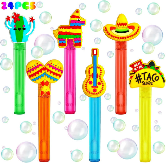 uoyoi Fiesta Party Favors,24Pcs Mexican Taco Bubble Wand for Cinco De Mayo Fiesta Birthday Party Supplies,Classroom Prizes Pinata Goodie Bag Stuffers Gifts