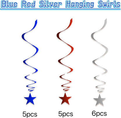 Gold Twinkle Stars Hanging Swirls Decorations Ceiling Swirl Foil Decoration Hanging Gold Party Supplies for Birthday Baby Shower Wedding, 32 pcs