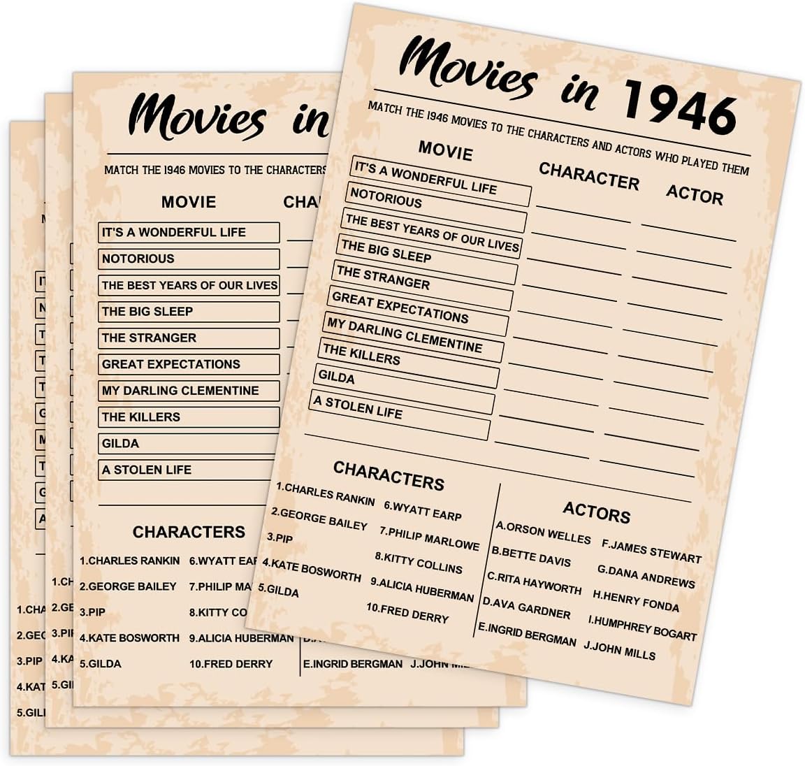 QUPT 40th Birthday Party Games, Movies in 1986 Games, Birthday Party Supplies for Adults, Fun 1986s Party Game，Pack of 30 Cards