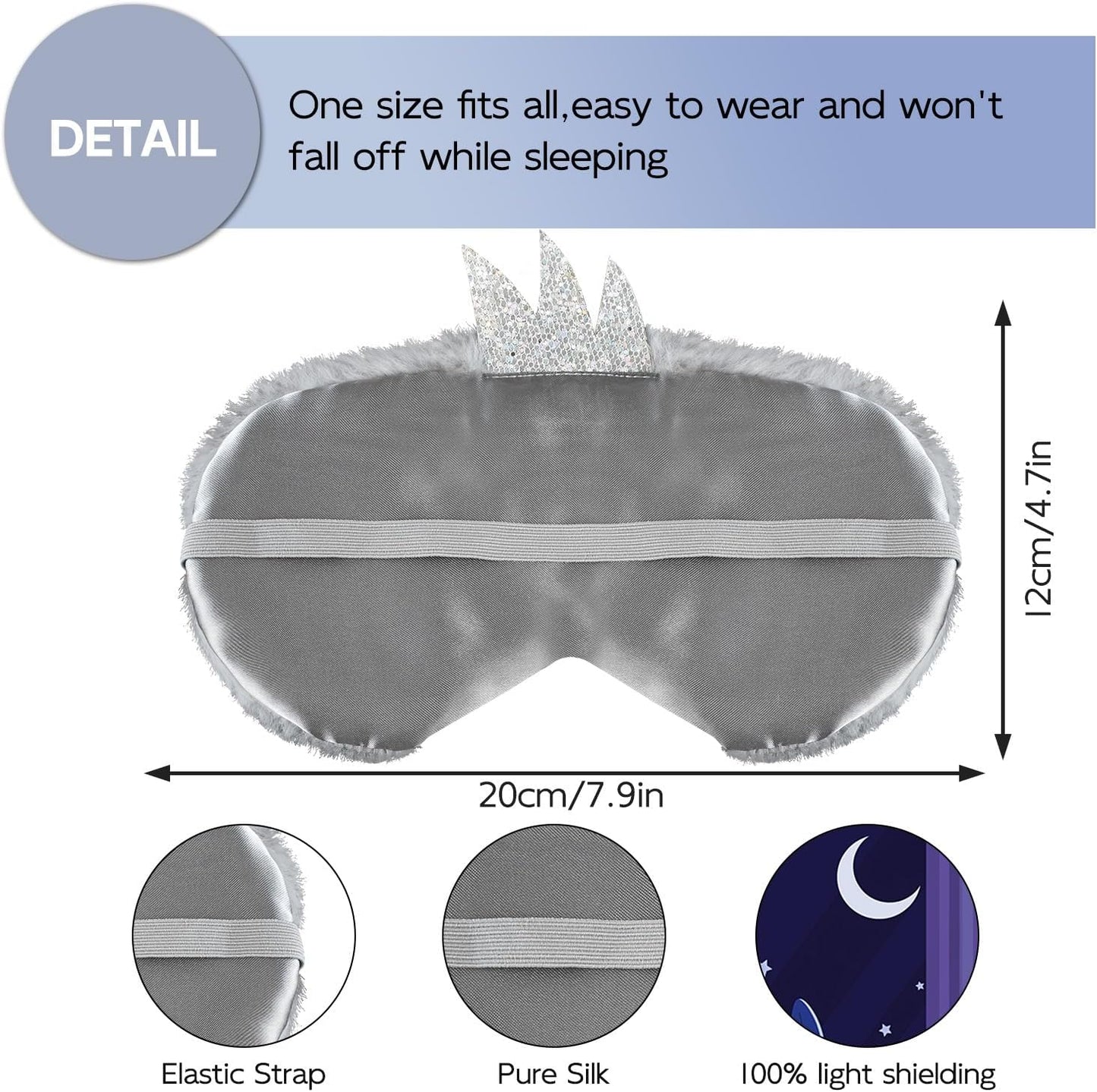 Christmas Reindeer Sleep Mask Cute Antler Eye Masks Sleeping Soft Plush Cartoon Blindfold Funny Animal Eye Cover Xmas Presents for Women Men (Xmas Reindeer,Brown)