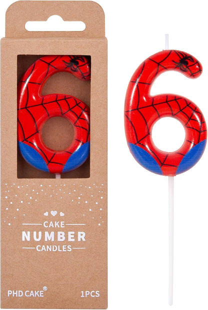 PHD CAKE 2.76 Inch Number 3 Spider Birthday Candles, Spider Cartoon Themed Number Candles, Cake Number Candles, Party Celebration