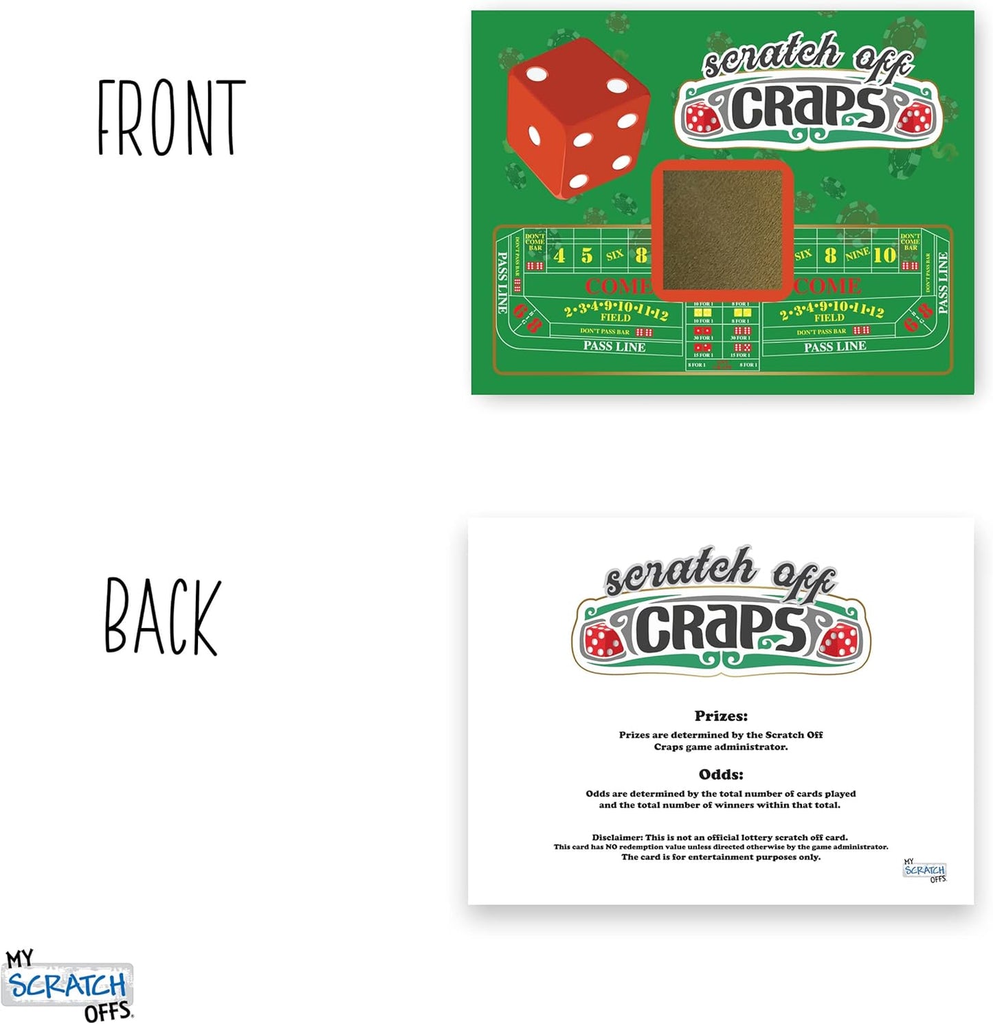 My Scratch Offs Casino Night Party Game - 26 Cards (24 Non-Bingo, 2 Bingo)