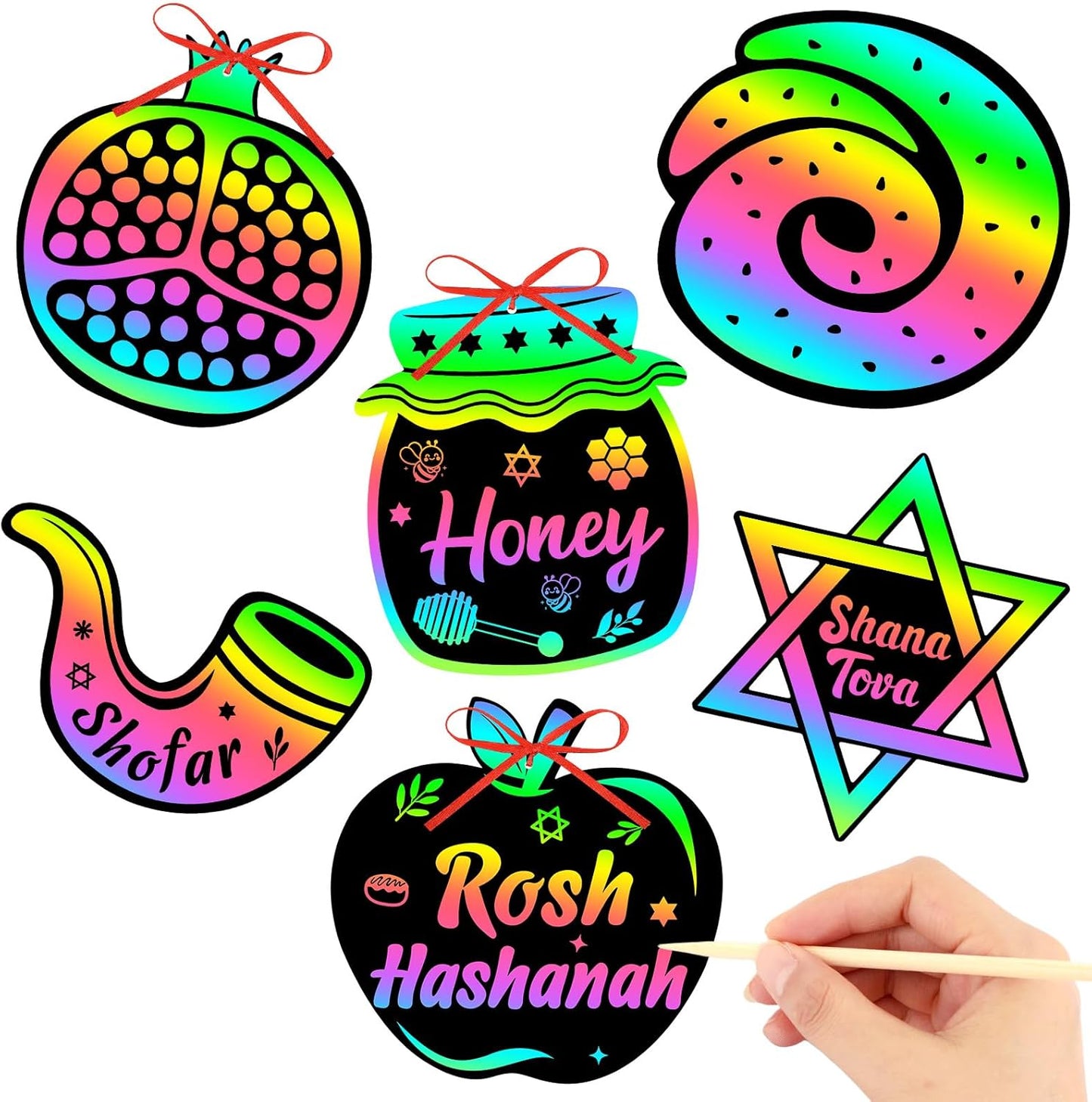 JULMELON 36 PCS Ocean Crafts, Rainbow Scratch Art Under The Sea Party Favors DIY Magic Color Summer Ocean Animals Scratch Cards for Summer Party Favors School Activities
