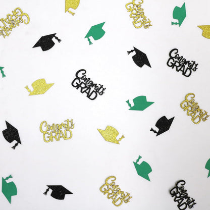 200PC Gold Graduation Confetti Class of 2026 Congrats Grad Confetti for Table Grad Cap Scatters for Graduation party decorations 2026