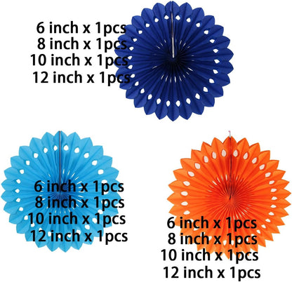 12PCS Colourful Paper Fans Party Decorations,Rainbow Hanging Ceiling Honeycomb Round Tissue Paper Fans for Mexican Engagement Fiesta Cinco De Mayo Party Decorations