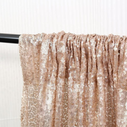 Poise3EHome Black Sequin Backdrop Curtains, 2 Panels 2FTx8FT Glitter Photo Booth Backdrop for Halloween Birthday Bachelorette Wednesday Twilight Party Decorations