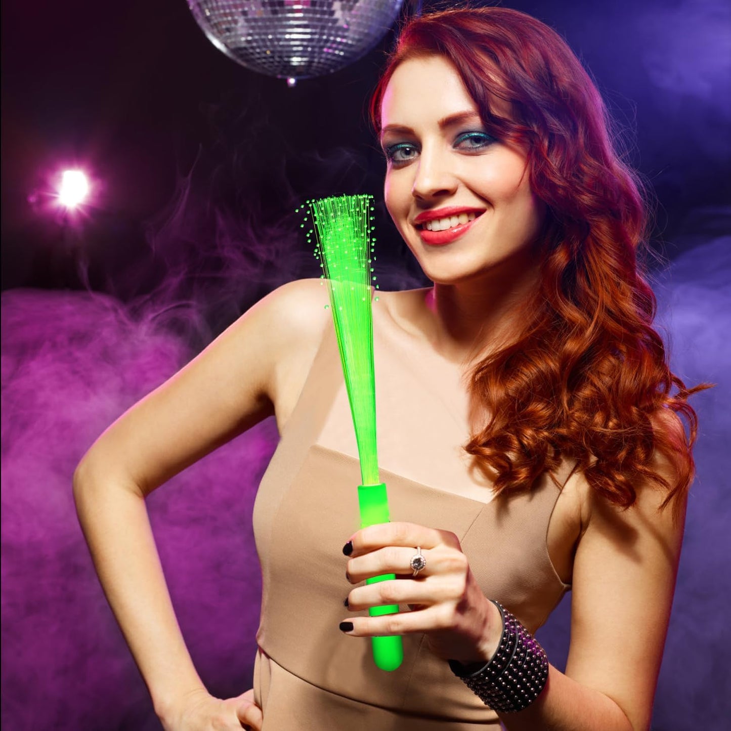 12 Pack Blue Glow Fiber Optic Wands Bulk Light Up Wand Glow Sticks with 3 Light Modes for Mardi Gras Carnival 4th of July Halloween Bar Concert Birthday Party Favors