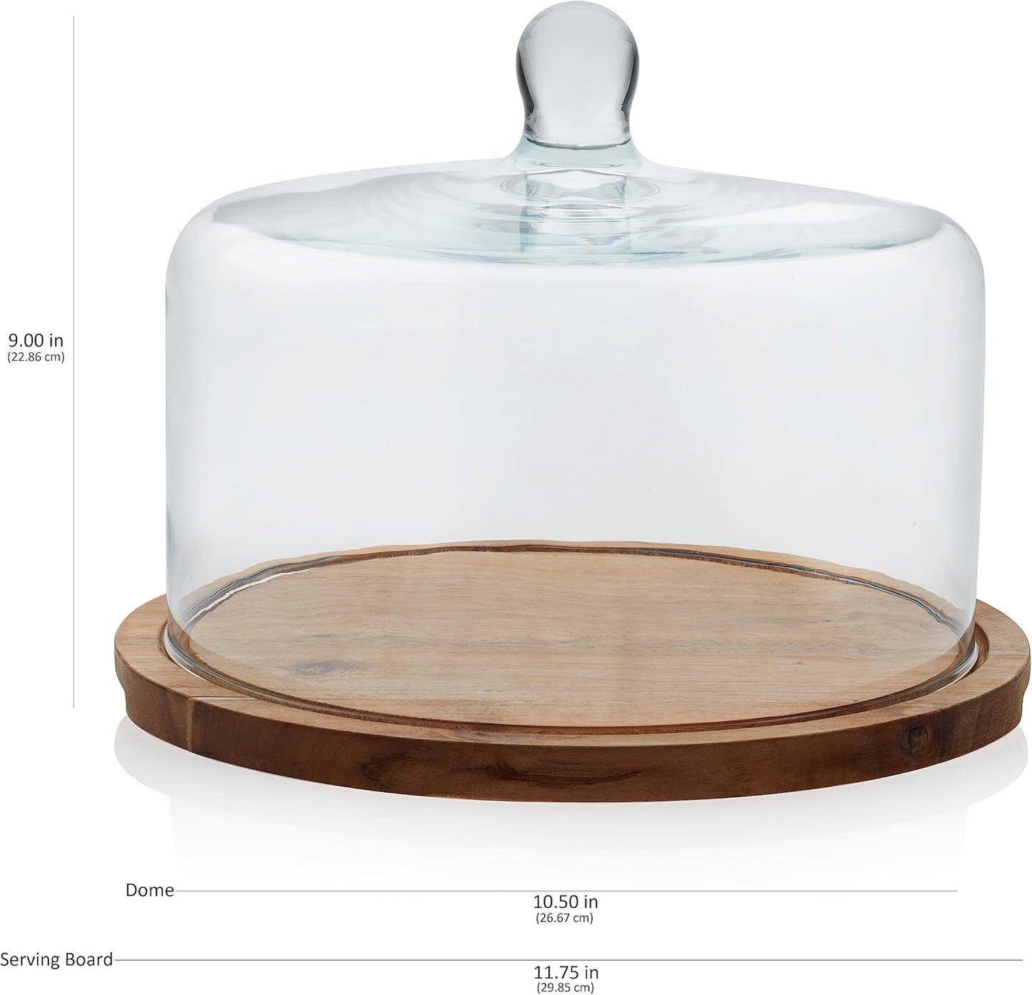 Libbey Selene Glass Cake Stand with Dome Lid, Elegant Curved Footed, Covered Cake Stand, Versatile Serving Dish for Variety of Desserts and More