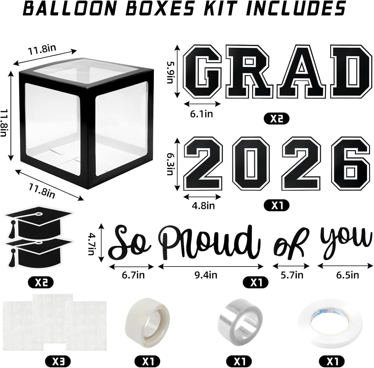 Graduation Decorations 2026 Graduation Party Decorations Set of 4 Boxes with 129pcs Balloons Arch Garland Kit Party Supplies for Any Grades Blue